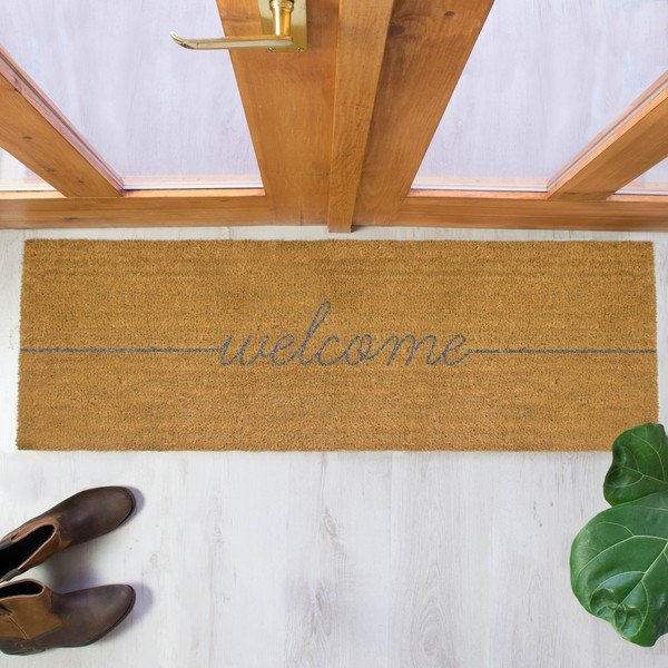 Predpražnik iz naravnih kokosovih vlaken Artsy Doormats Welcome, 120 x 40 cm-image-1