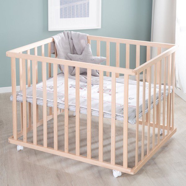 Stajica na koleščkih v naravni barvi 100x75 cm Jumbo Twins – Roba-image-1