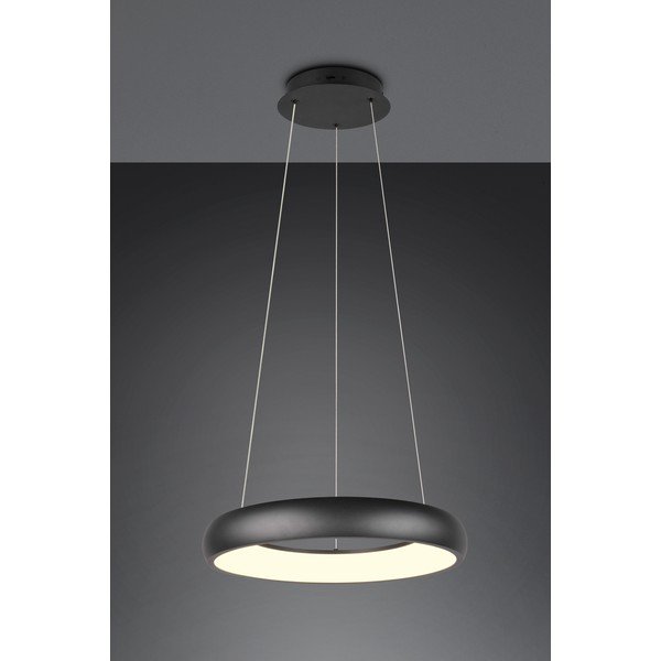 Mat črna LED zatemnitvena viseča svetilka s kovinskim senčilom ø 46 cm Cardona – Trio-image-1