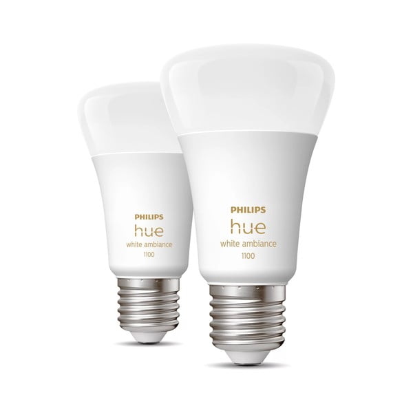 LED žarnice E27, 11 W v kompletu 2 ks White ambiance – Philips Hue
