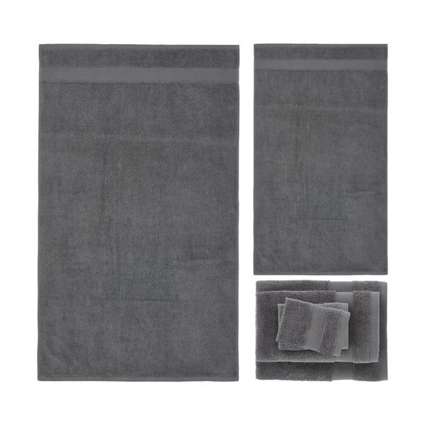 Temno sivi frotirni bombažni komplet brisač 6 ks Anti-Bacterial – Catherine Lansfield-image-2