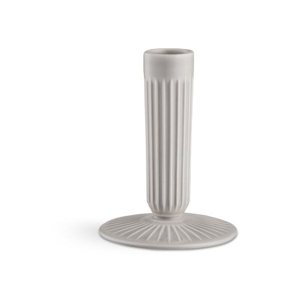 Svetlo siv lončeni svečnik Kähler Design Hammershoi, višina 12 cm