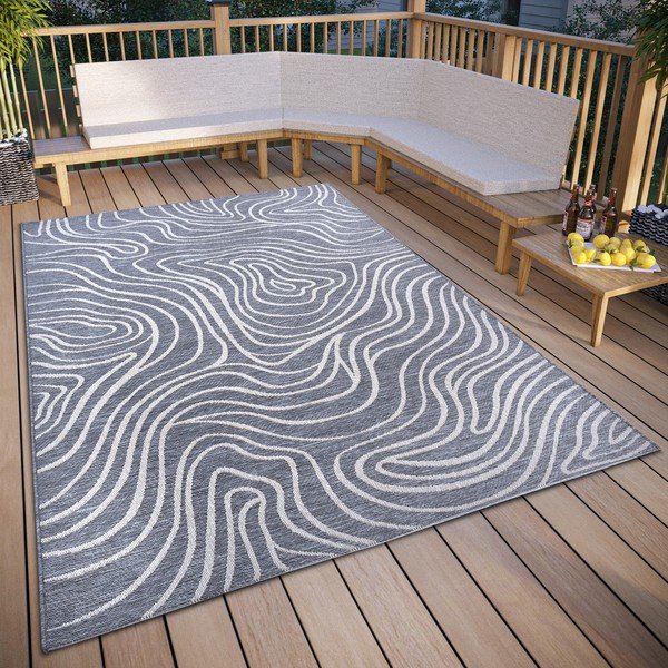 Siva zunanja preproga 77x150 cm – Elle Decoration-image-1