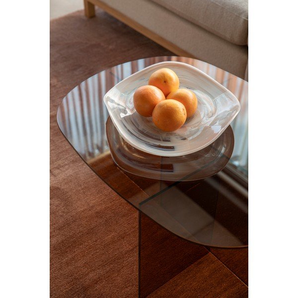 Rjava steklena klubska mizica 60x80 cm Linea – Zuiver-image-3