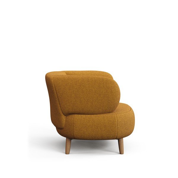 Gorčično rumen fotelj iz tkanine bouclé Luisa – Kave Home-image-3