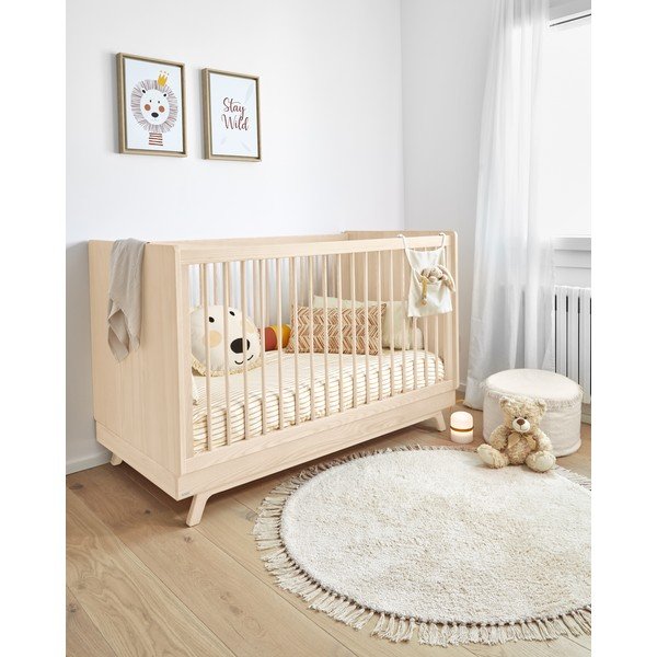 Bež bombažna prevleka za okrasno blazino za otroško posteljico Kave Home Uriana, ø 45 cm-image-3