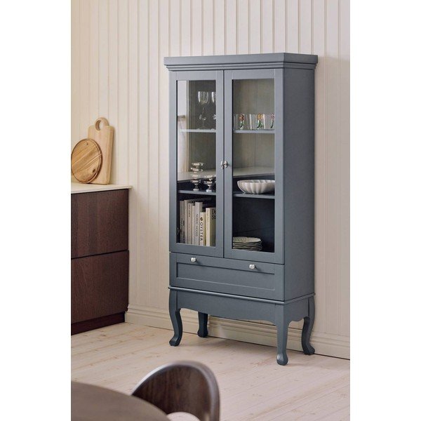 Siva stenska vitrina iz MDF plošč 85x170,5x35 cm Prato – Ellos Home-image-3
