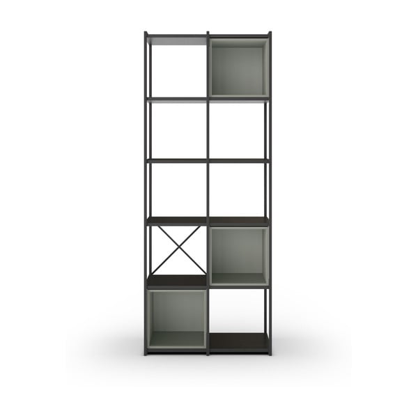 Zeleno-črn regal 71x179 cm Anya – Marckeric