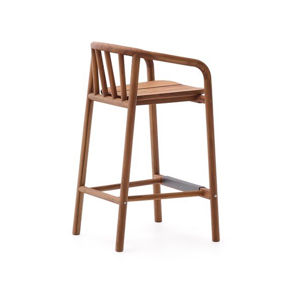 Vrtni barski stol iz masivnega lesa v naravni barvi Turqueta – Kave Home-image-2