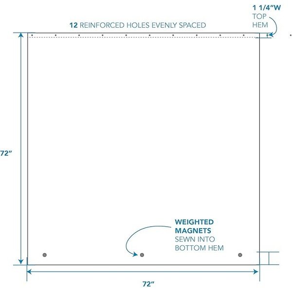 Modra zavesa za tuš iDesign PEVA, 183 x 183 cm-image-4