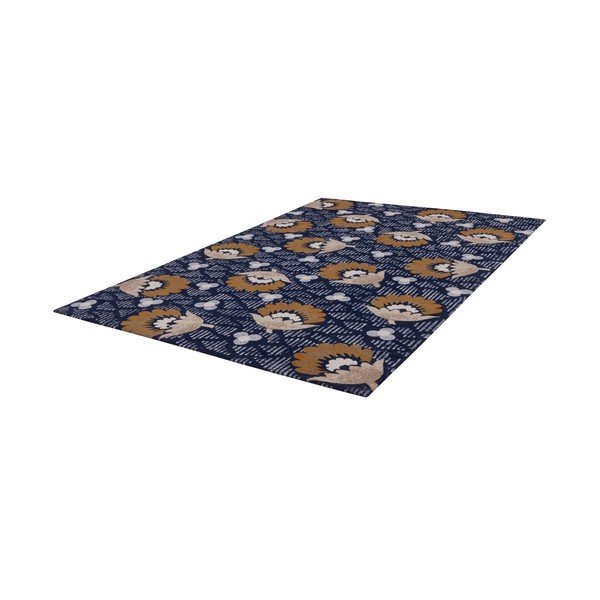 Temno modra volnena preproga 133x190 cm Chintz – Agnella-image-3