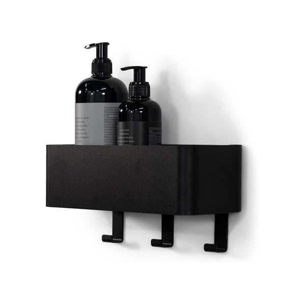 Črna jeklena stenska kopalniška polica Multi – Spinder Design-image-2