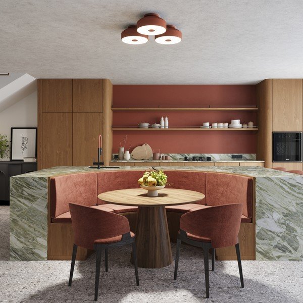 Oranžna stropna svetilka ø 30 cm Blacko – Sollux-image-2