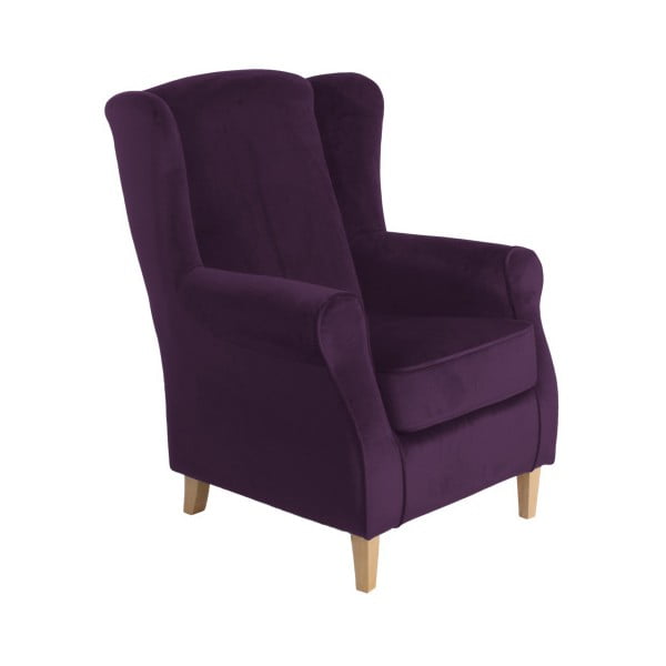 Temno vijolična Max Winzer Lorris Velur Purple fotelj