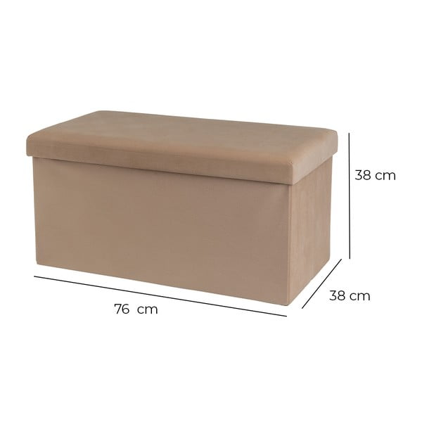 Svetlo rjav žameten tabure Estela – Casa Selección-image-3