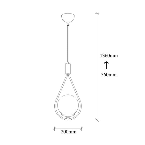 Črna/bela viseča svetilka s steklenim senčilom Mudoni – Opviq lights-image-4