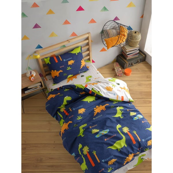 Modra enojna otroška posteljnina 140x200 cm Dinolar – Mijolnir