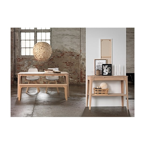 Raztegljiva jedilna miza iz belega hrasta Unique Furniture Amalfi, 160 x 90 cm-image-2