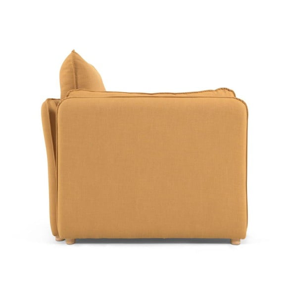 Gorčično rumena raztegljiva sedežna garnitura 210 cm Tanit – Kave Home-image-3