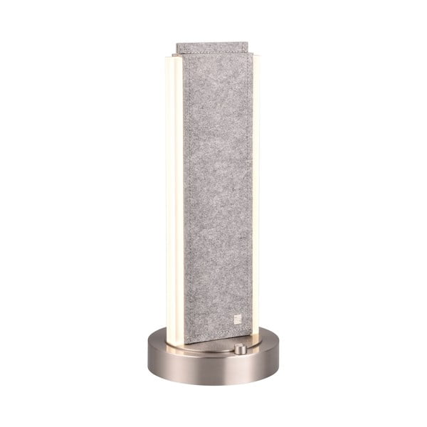 Siva LED namizna svetilka z glasovnim upravljanjem s pomočjo mobilne aplikacije s tekstilnim senčilom (višina 51 cm) Cicara – CINQUE