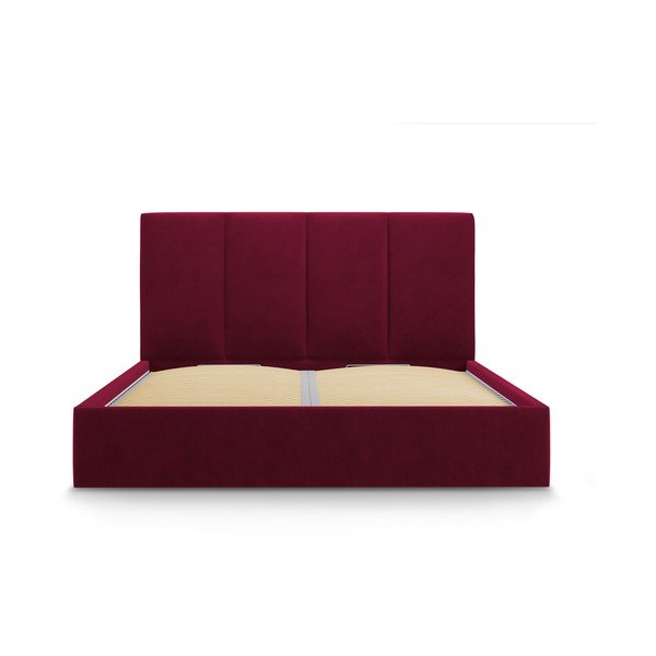Bordo rdeča žametna postelja Mazzini Beds Juniper, 180 x 200 cm-image-2