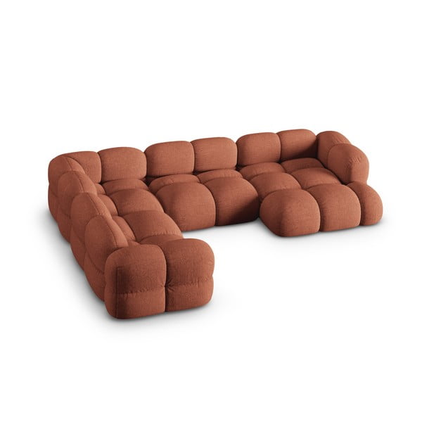 Opečnato oranžna kotna sedežna garnitura (levi kot/v obliki črke "U") Loretto – Cosmopolitan Design