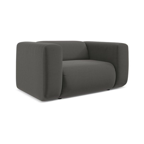 Siv žameten fotelj Ekahi – Makamii