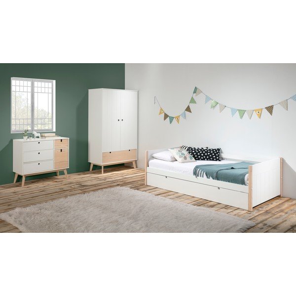 Bela otroška omara z nogami iz borovega lesa Marckeric Kiara-image-1