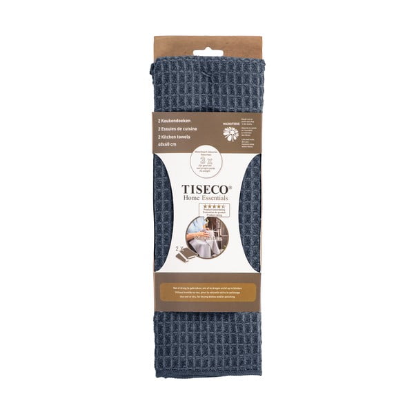 Kuhinjske krpe v kompletu 2 ks iz mikrovlaken 40x60 cm Waffle – Tiseco Home Studio-image-1