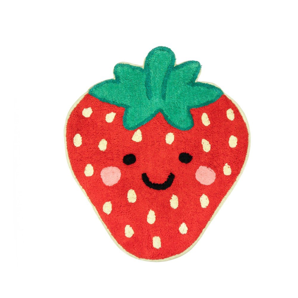 Rdeča bombažna otroška preproga 60x52 cm Strawberry
