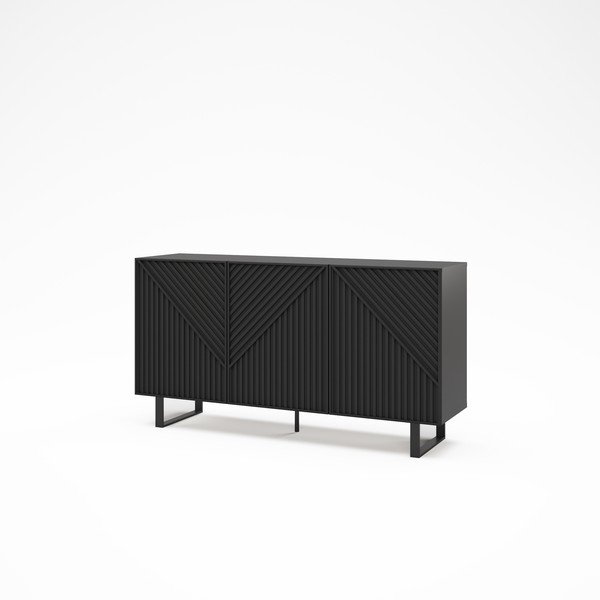 Črna komoda 151x80x35 cm Peta – Marckeric-image-3