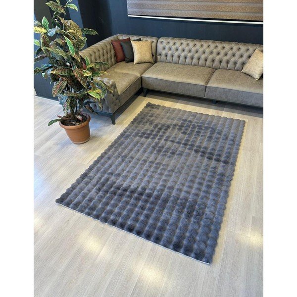 Antracitno siva pralna preproga 150x230 cm Bubble Anthracite – Mila Home-image-2
