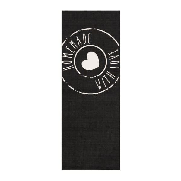Črn tekač Zala Living Homemade, 67 x 180 cm