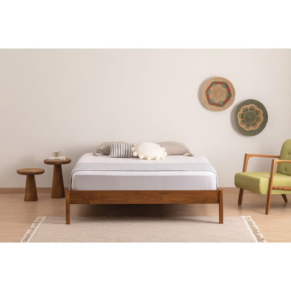 Zakonska postelja iz masivne smreke z letvenim dnom 180x200 cm v naravni barvi/temno rjava Galaksi – Kalune Design-image-2