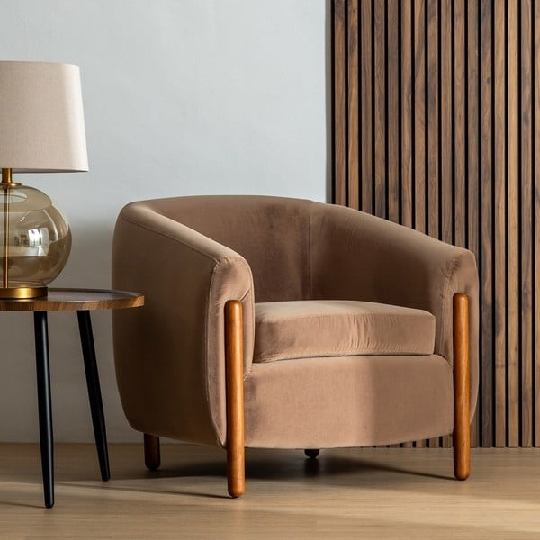 Svetlo rjav fotelj – Ixia-image-1