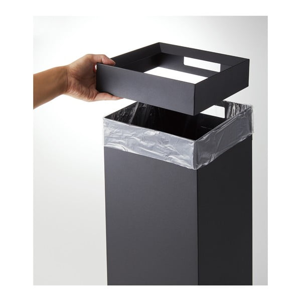 Črn kovinski koš za smeti 27 l Tall – YAMAZAKI-image-3