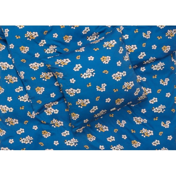 Modra podaljšana posteljnina za zakonsko posteljo iz bombažnega satena 200x220 cm Grand Pleasantly – JUNA-image-1