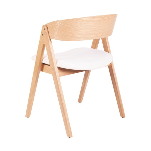 Komplet 2 jedilnih stolov z belim sedežem iz kavčukovca sømcasa Rina-image-1