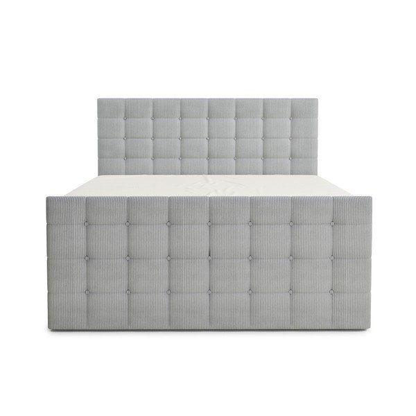 Siva boxspring postelja s prostorom za shranjevanje 200x200 cm Tasca – Maison de Rêve-image-2