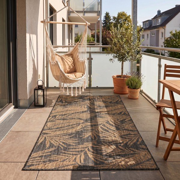 Črna/rjava notranja in zunanja preproga 80x150 cm Mira 1451 – Ayyildiz Carpets-image-1