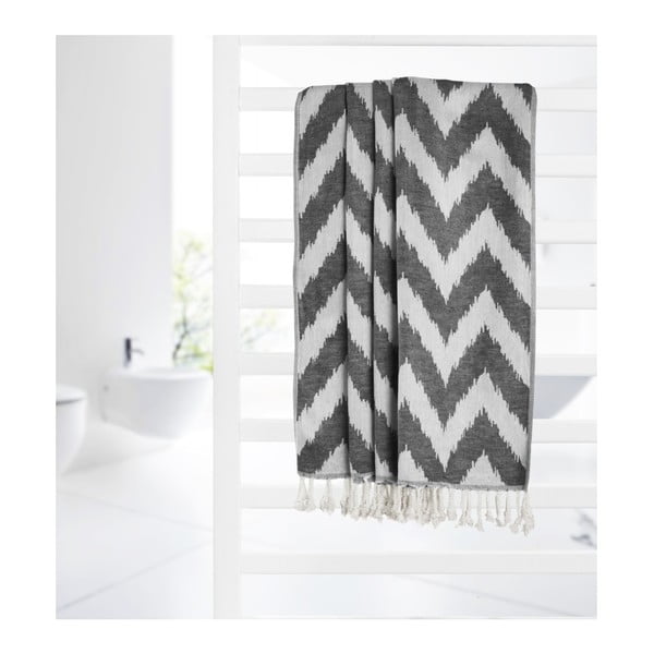 Črna brisača hamam Kate Louise Laila, 165 x 100 cm-image-3