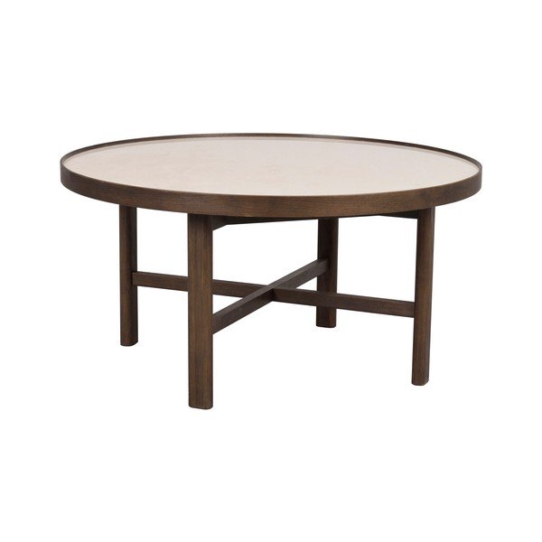 Temno rjava okrogla mizica s keramično ploščo 90x90 cm Marsden – Rowico-image-2