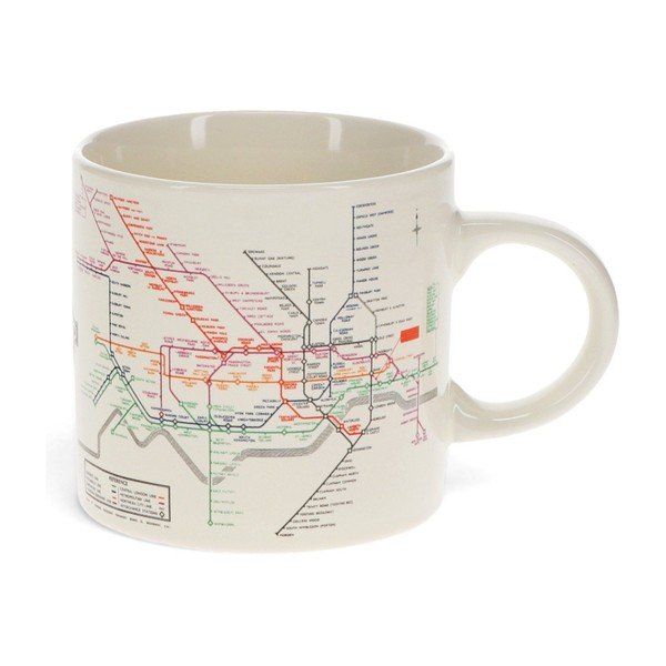 Bež keramična skodelica 350 ml Heritage Tube Map – Rex London