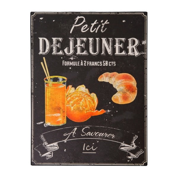Kovinski dekorativni znak 25x33 cm Petit déjeuner – Antic Line