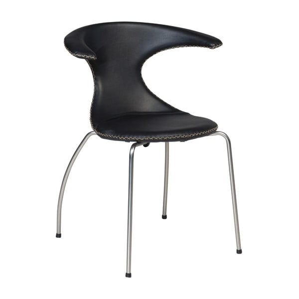 Črn jedilni stol z mat kovinskimi nogami DAN-FORM Denmark Flair