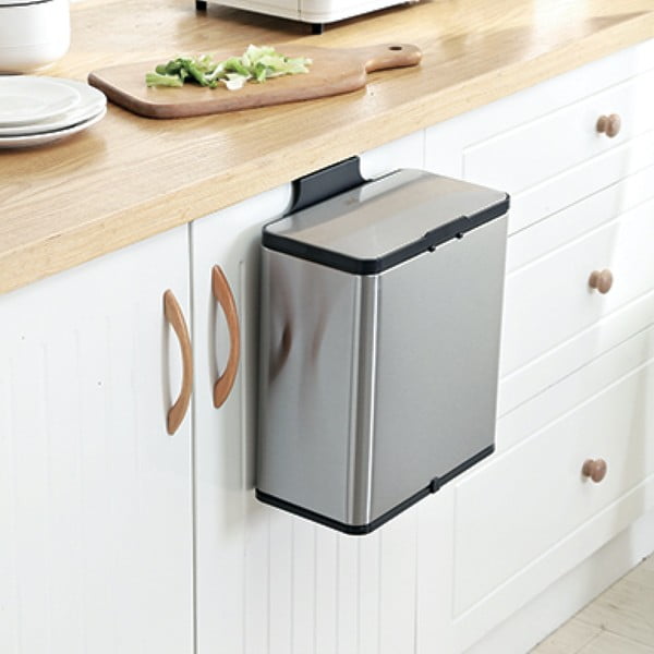 Koš za biološke odpadke v srebrni barvi 7 l – Addis-image-3