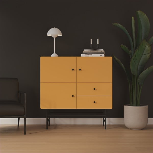 Rumena visoka komoda 107x107 cm Cocktail - Tenzo-image-1