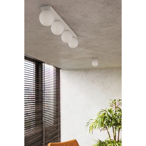 Bela stropna svetilka s steklenim senčilom ø 12 cm Umerta – Sollux-image-1