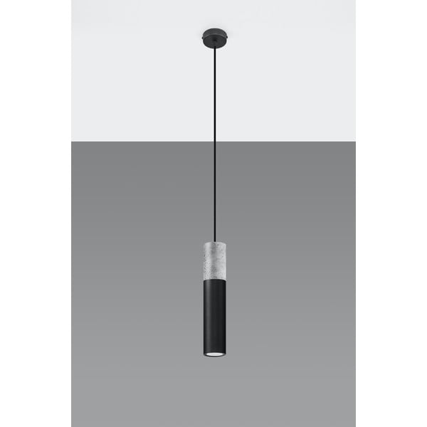 Črno-siva viseča svetilka Sollux Edo-image-3