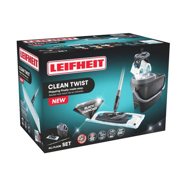 Vrtljivi mop z vedrom Clean Twist M Ergo Black – LEIFHEIT-image-3